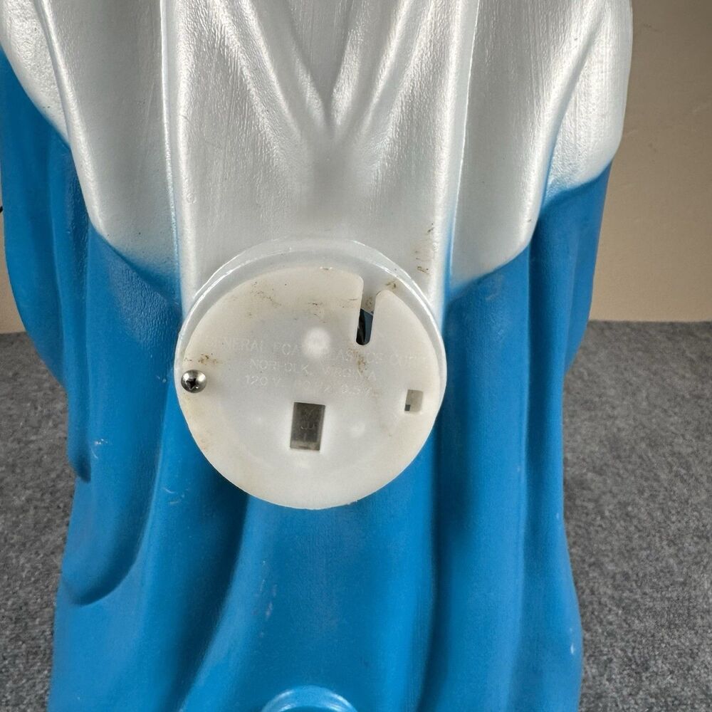 Vintage Blow Mold General Foam Plastics Mary From Nativity ~ Christmas 27” - Picture 10 of 11